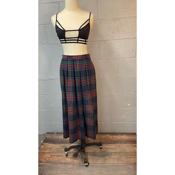 Vintage 1970s Pendleton Allison Tartan Plaid Wool Midi Skirt Size Small Preppy - Picture 4 of 9